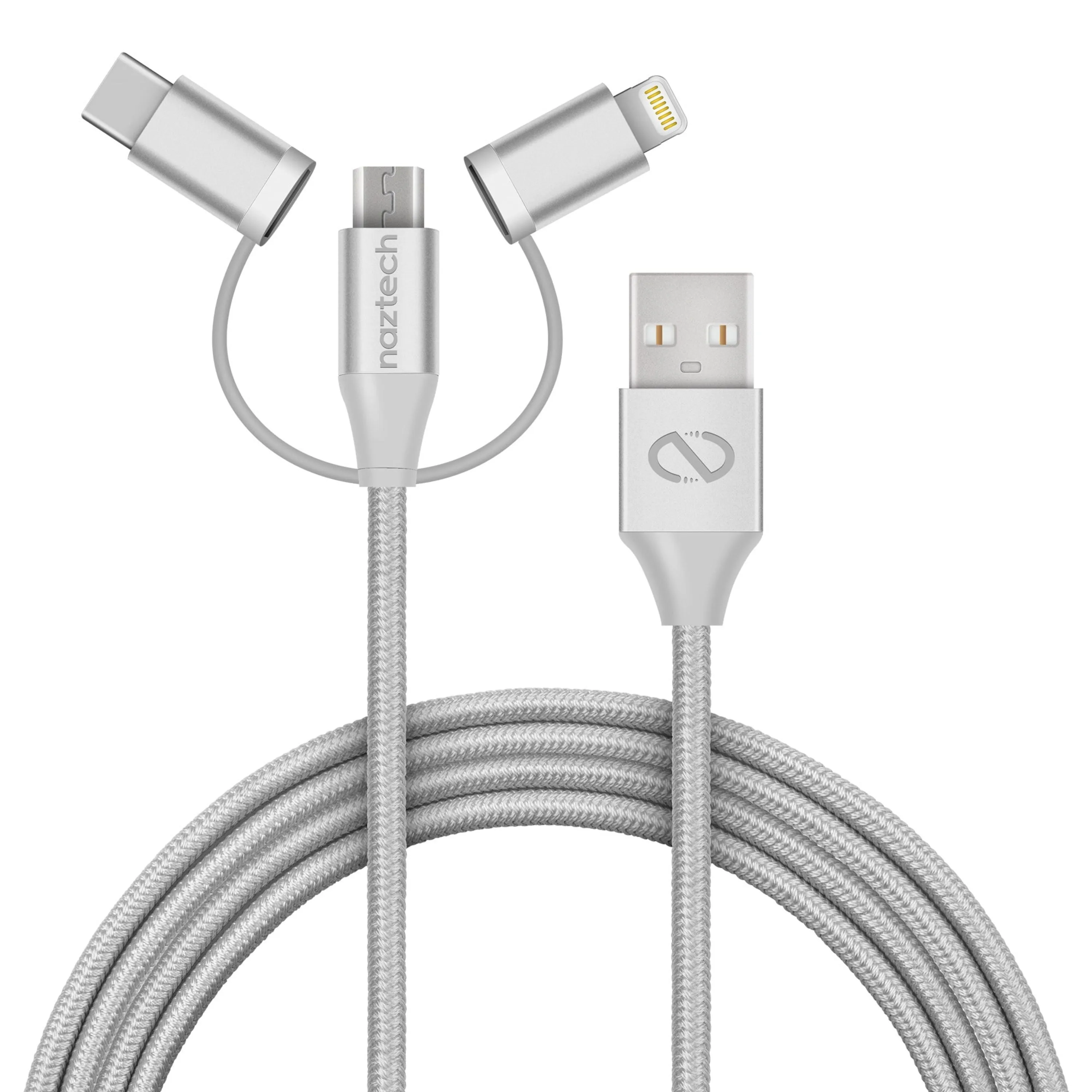 Naztech 3X1 Micro Lightning & USB-C Charge/Sync 6ft CBL