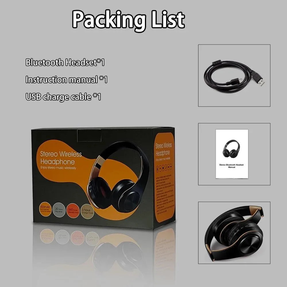 New Stylish HIFI FM Stereo Bluetooth Music Headset Noise Cancel