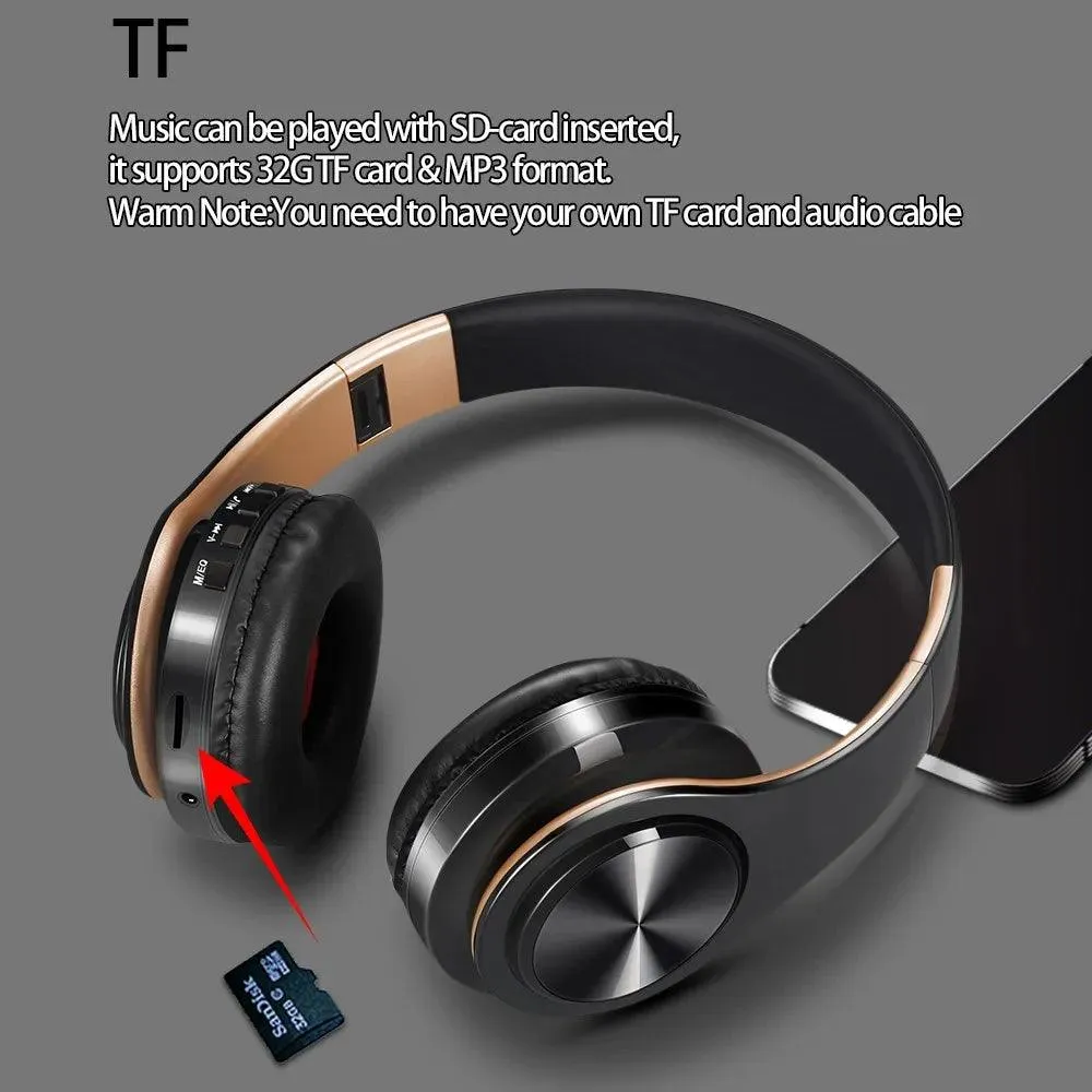 New Stylish HIFI FM Stereo Bluetooth Music Headset Noise Cancel