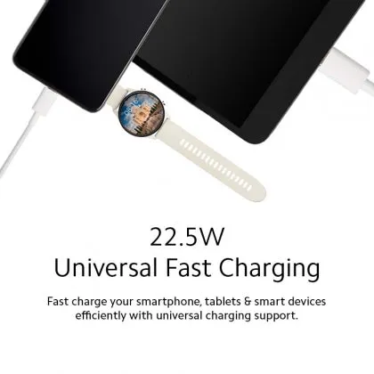 Poco M6 Pro 5G Superfast 22.5W Support Fast Charge 3.0 Charger With Type-C Cable White