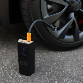 Portable Air Compressor for Tesla & Tire Valve Caps Combo