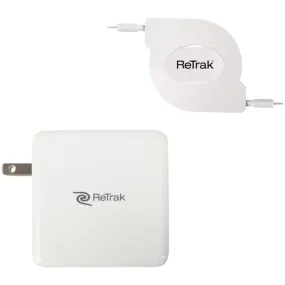 ReTrak ETCHGNBC87 87-Watt USB-C Notebook Charger with Retractable Cable