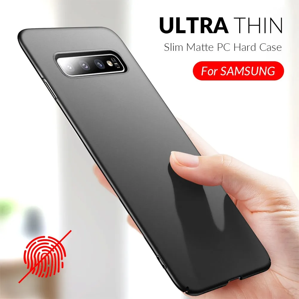 Slim Phone Case For Samsung Galaxy S10 S9 S8 Plus A50 A7 2018 A8 A6 A30 A40 A70 A80 Note 8 9 10 Plus Case Hard PC Matte Cover