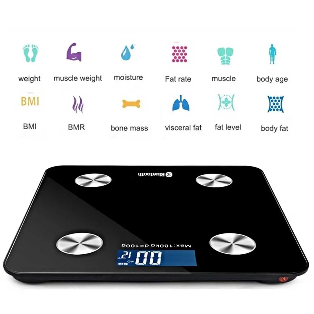 SOGA 2X Wireless Bluetooth Digital Body Fat Scale Bathroom Health Analyser Weight Black Pink