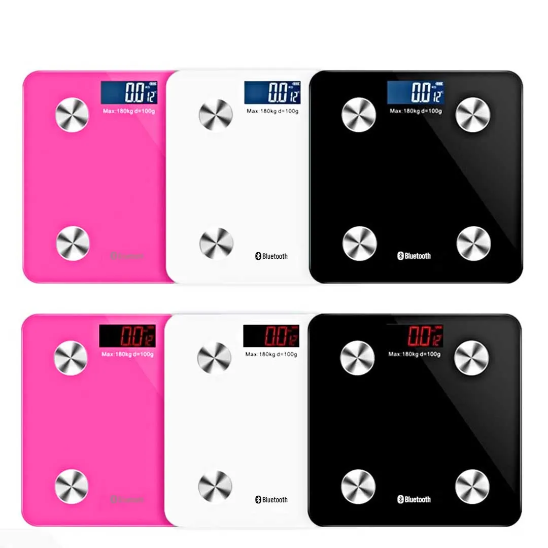 SOGA 2X Wireless Bluetooth Digital Body Fat Scale Bathroom Health Analyser Weight Black Pink