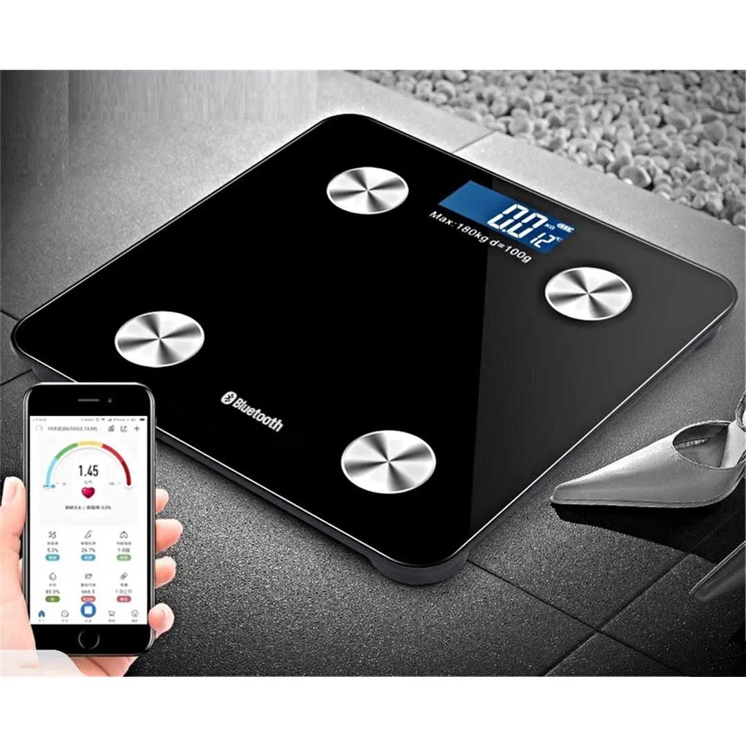 SOGA 2X Wireless Bluetooth Digital Body Fat Scale Bathroom Health Analyser Weight Black Pink