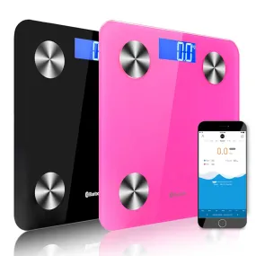 SOGA 2X Wireless Bluetooth Digital Body Fat Scale Bathroom Health Analyser Weight Black Pink