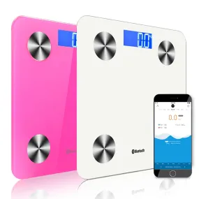 SOGA 2X Wireless Bluetooth Digital Body Fat Scale Bathroom Health Analyser Weight White Pink