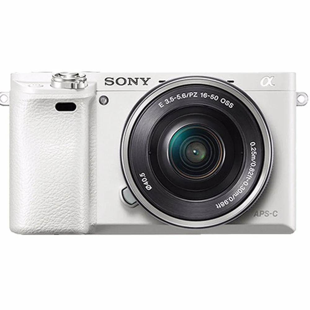 Sony Alpha a6000 Mirrorless Digital Camera with 16-50mm Lens (White)   Sony E 55-210mm f/4.5-6.3 OSS E-Mount Lens 32GB Ultimate Bundle