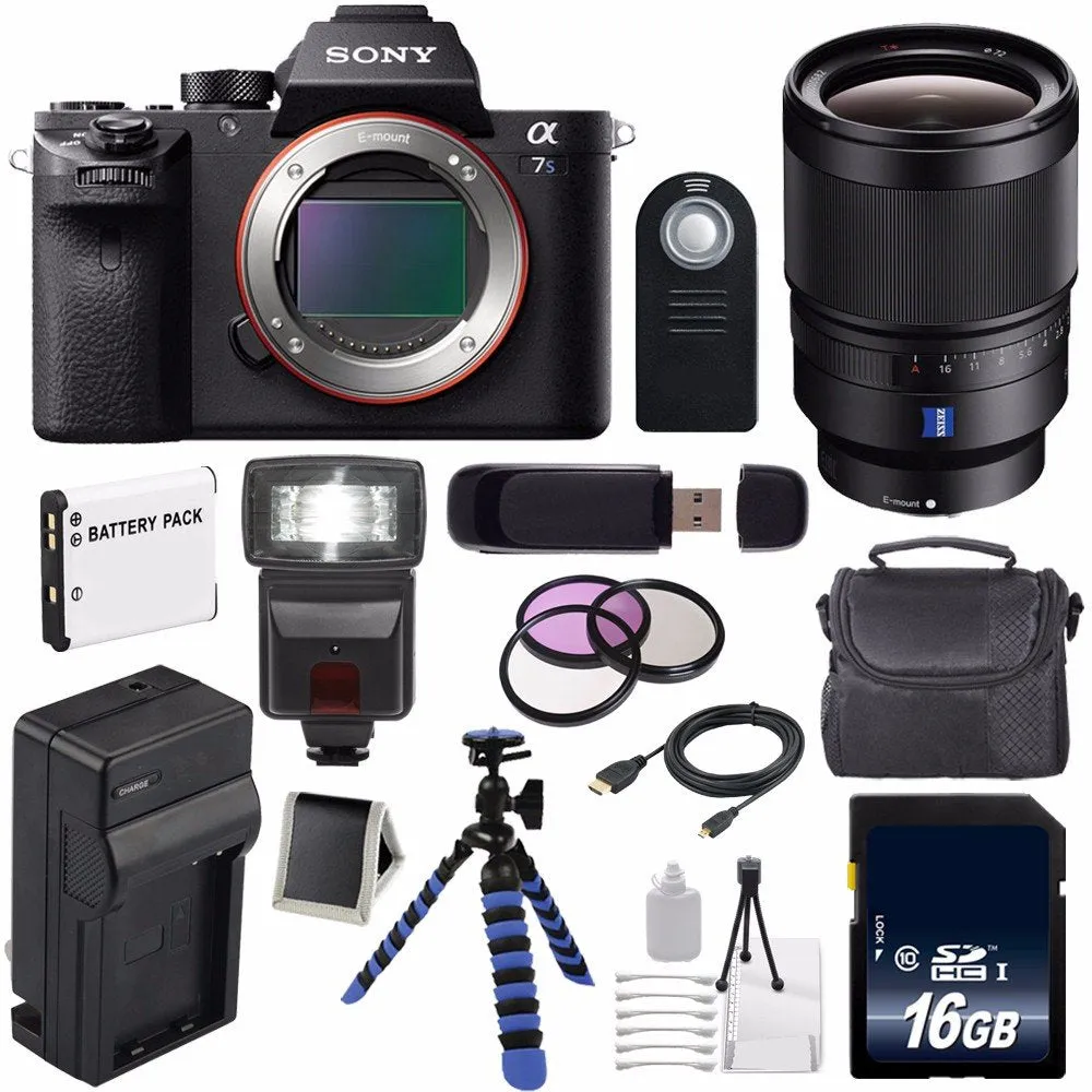 Sony Alpha a7S II a7S Mark II a7SII ILCE7SM2/B Mirrorless Digital Camera (International Model)   Sony Distagon T FE 35mm Lens Deluxe Bundle