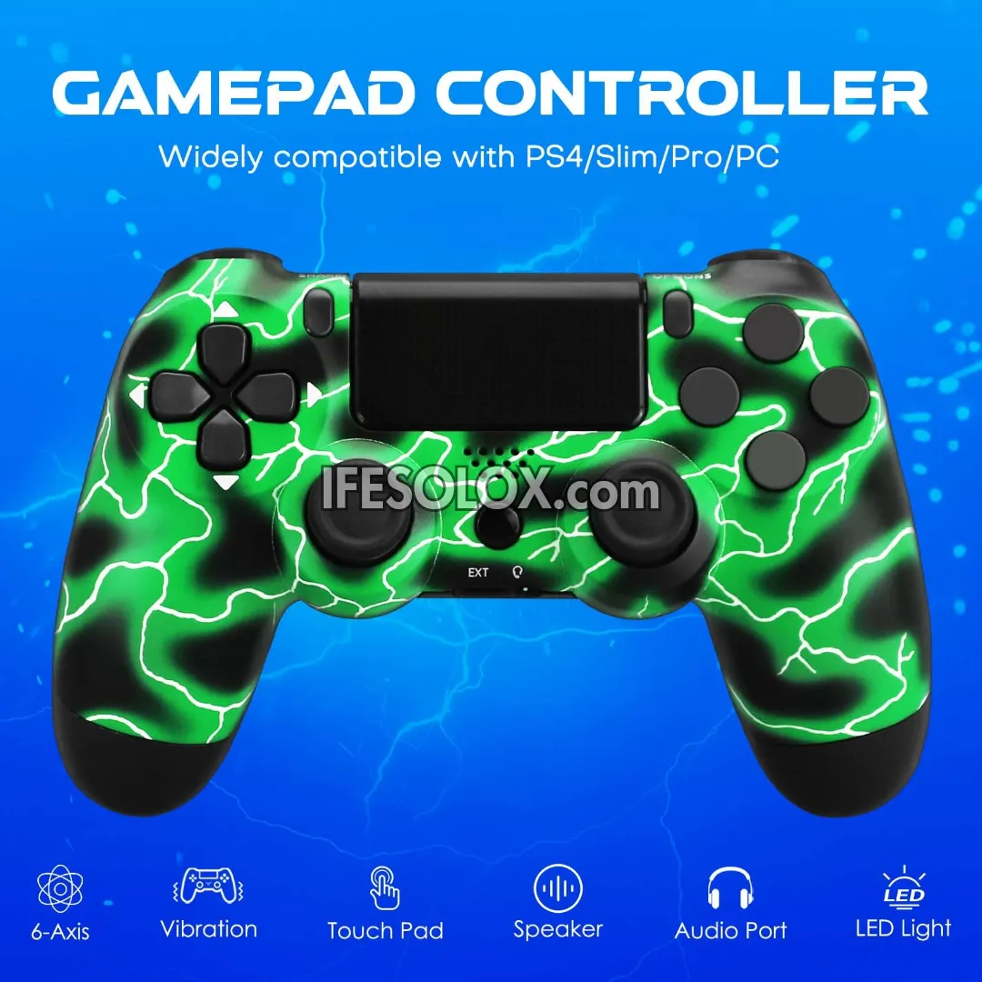 Sony PS4 DualShock 4 Game Controller for PS4, PC, Smartphones and Gadgets (Green Sparks) - Brand New