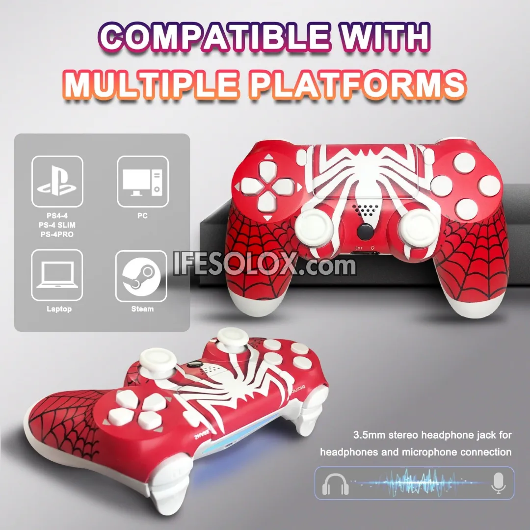 Sony PS4 DualShock 4 Game Controller for PS4, PC, Smartphones and Gadgets (Spiderman) - Brand New