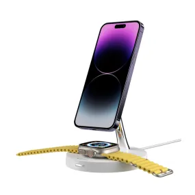 SwitchEasy MagPower 2-in-1 Magnetic Wireless Charging Stand (White)