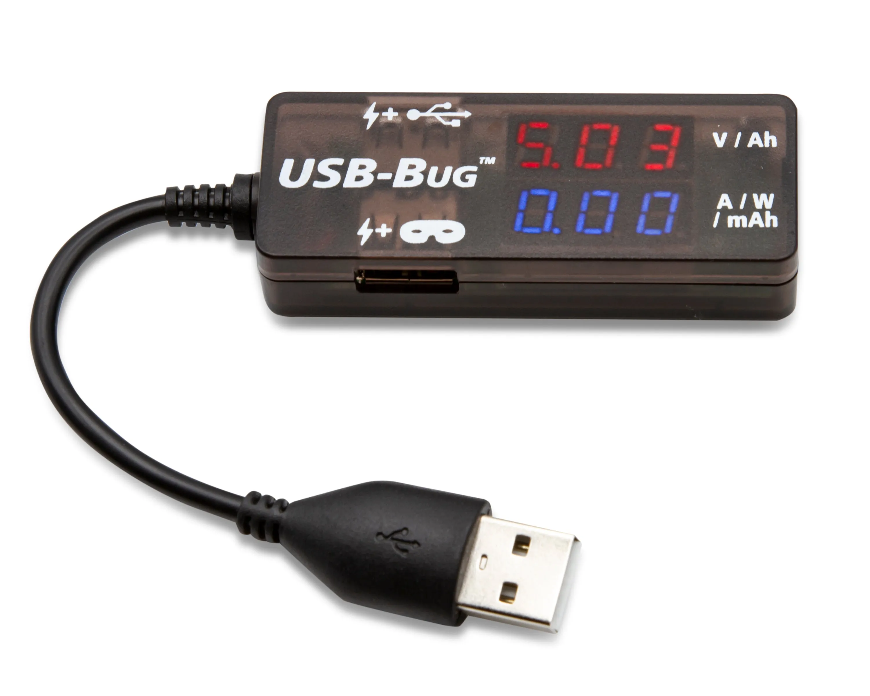 USB-Bug™ Tester & Data Masker: Prevents Data Transfer, Tests Power, Voltage, and Current of 2.0/3.0 Ports - (USB-BUG)