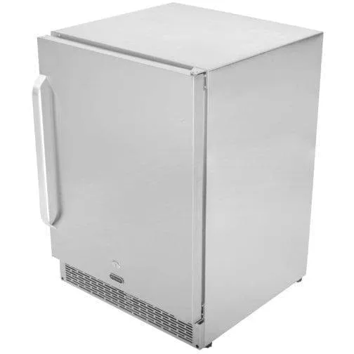 Whynter 24" Built-in Outdoor 5.3 cu.ft. Beverage Refrigerator Cooler Full Stainless Steel Exterior with Lock and Caster Wheels BOR-53024-SSW