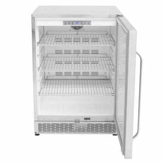 Whynter 24" Built-in Outdoor 5.3 cu.ft. Beverage Refrigerator Cooler Full Stainless Steel Exterior with Lock and Caster Wheels BOR-53024-SSW